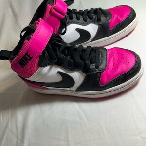 Girls Nike Black and Pink High-Top Sneakers